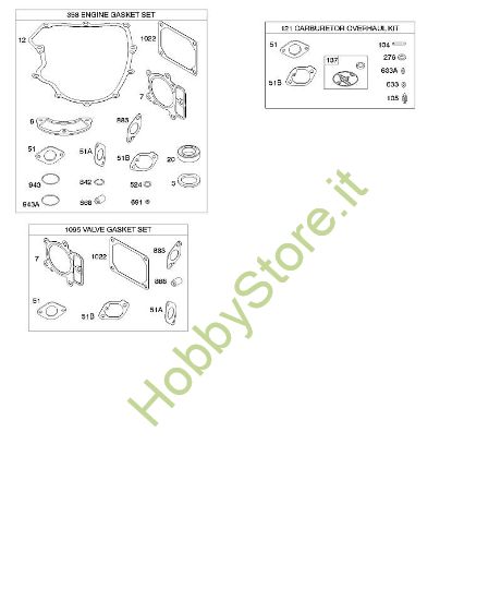 G - Set guarnizioni valvola/motore, set revisione carburatore B&S - 40 €¦ 401577-0130-B1 brand Stihl